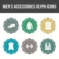 conjunto de iconos de vector de accesorios para hombres