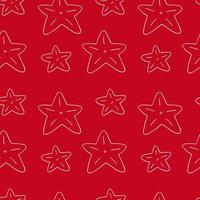 Pattern in hand draw style. Seamless vector pattern with stars, Christmas tree decorations. Can be used for fabric, packaging, wrapping and etc