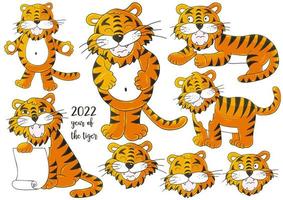 New year 2022. Cartoon illustration for postcards, calendars, posters vector