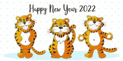 New year 2022. Cartoon illustration for postcards, calendars, posters vector