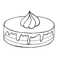 Vector illustration for your design. Bright icon of cupcake, muffin in hand draw style