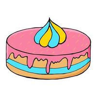 Vector illustration for your design. Bright icon of cupcake, muffin in hand draw style