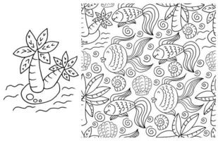 Set of element and seamless pattern. ideal for children's clothing vector