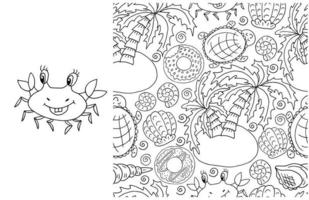 Set of element and seamless pattern. ideal for children's clothing vector