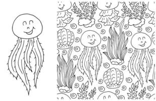 Set of element and seamless pattern. ideal for children's clothing vector