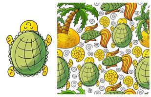 Set of element and seamless pattern. ideal for children's clothing vector