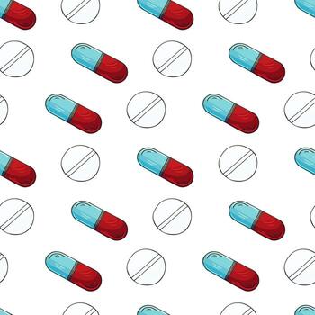 Seamless pattern on a white background. Cartoon elements in hand draw style. Background for packaging, advertising vector