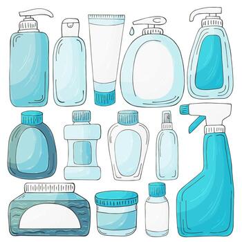 patrón transparente sobre un fondo blanco. elementos de dibujos animados en estilo de dibujo a mano vector