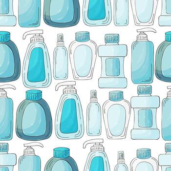 patrón transparente sobre un fondo blanco. elementos de dibujos animados en estilo de dibujo a mano vector