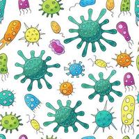 Seamless pattern on a white background. Cartoon elements in hand draw style vector