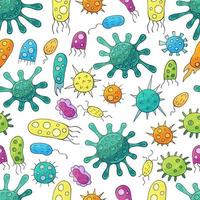 Seamless pattern on a white background. Cartoon elements in hand draw style vector