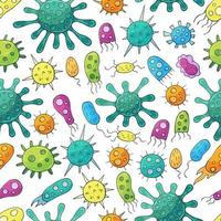 Seamless pattern on a white background. Cartoon elements in hand draw style vector