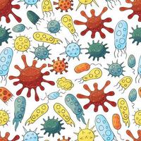 Seamless pattern on a white background. Cartoon elements in hand draw style vector
