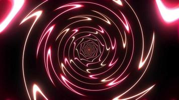 brilho néon luzes hexágono anel de engrenagem túnel sem fim video