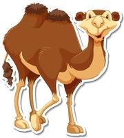 una plantilla de pegatina de personaje de dibujos animados de camello vector