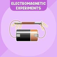 Electromagnetic experiments infographic diagram vector