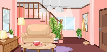 Living room interior design with furnitures vector