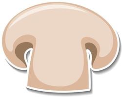 Sliced champignon mushroom sticker on white background vector