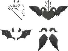 elementos de diseño de diablo y ángel vector