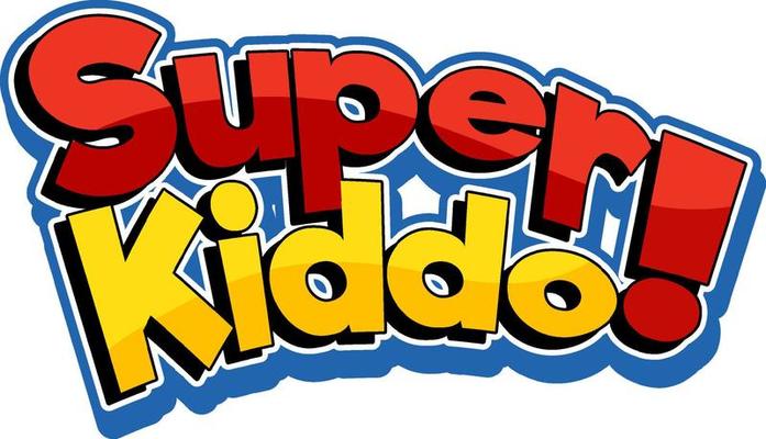 Super Kiddo logo text design