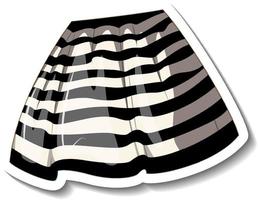 A sticker template with black and white lines pattern on skirt vector