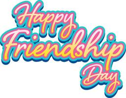 Happy Friendship Day Lettering Logo vector