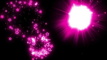 animazione del ciclo di sfondo di fuochi d'artificio di particelle di stelle rosa video