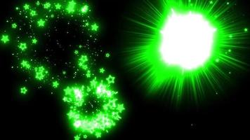 green star particle fireworks background loop animation video