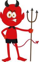 A red devil cartoon character with facial expression vector