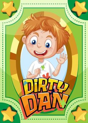 Character game card with word Dirty Dan