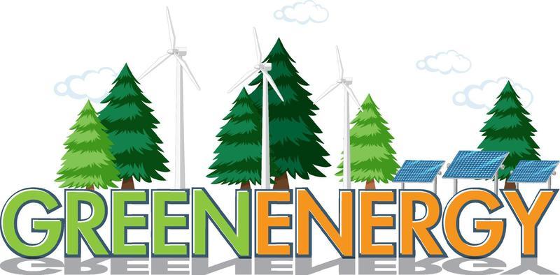 A green energy sign banner