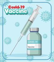 concepto de vacunación contra el coronavirus con banner de vacuna covid-19 vector