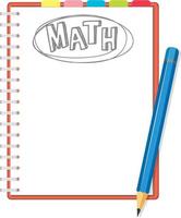 Blank math template with math tools and elements vector