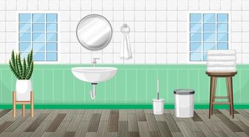 diseño de interiores de baño con muebles vector