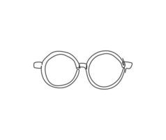 One single line drawing of old retro round glasses logo identity. Optical shop logotype icon template concept. Dynamic continuous line draw design graphic vector illustration