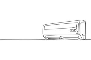 Un solo dibujo lineal de un aparato electrodoméstico de aire acondicionado de pared. concepto de herramientas de sala de estar del hogar de electricidad. Ilustración de vector gráfico de diseño de dibujo de línea continua dinámica