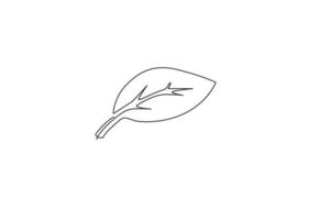 Leaf icon. Continuous one line drawing of green nature minimalist vector illustration design on white background. Isolated simple line modern graphic style. Hand drawn graphic concept for environment