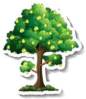 Pear tree sticker on white background vector