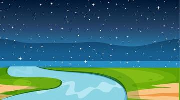 Blank nature park landscape at night scene vector