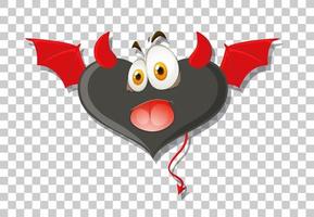 Heart shape devil with facial expression vector