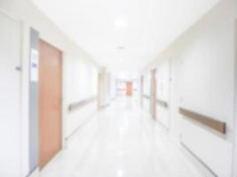 Pasillo de desenfoque abstracto del hospital, fondo de imagen borrosa del pasillo en el hospital foto