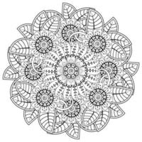 mehndi flower decorative ornament in ethnic oriental style, doodle ornament, outline hand draw. vector