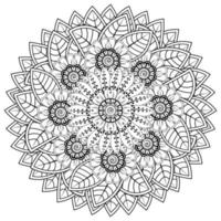 mehndi flower decorative ornament in ethnic oriental style, doodle ornament, outline hand draw. vector