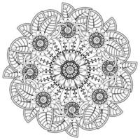 mehndi flower decorative ornament in ethnic oriental style, doodle ornament, outline hand draw. vector