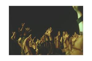 Crowd hands up concert people photo