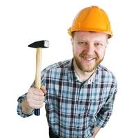 Bearded man with a hammer photo