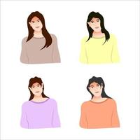 Vector avatar cartoon set with different head parts