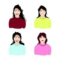 Vector avatar cartoon set with different head parts