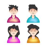 Vector avatar cartoon set with different head parts