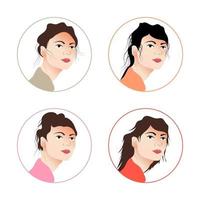 Vector avatar cartoon set with different head parts